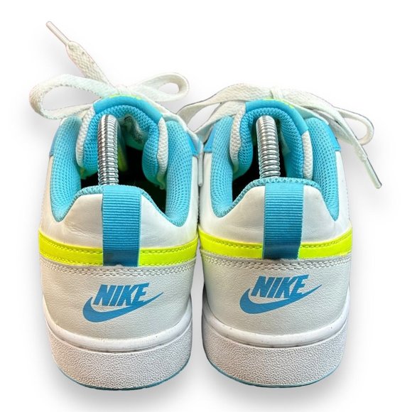 Nike Court Borough Low 2 GS Size 7Y 'White Baltic Blue Volt'‎ BQ5448 122 - Picture 3 of 9